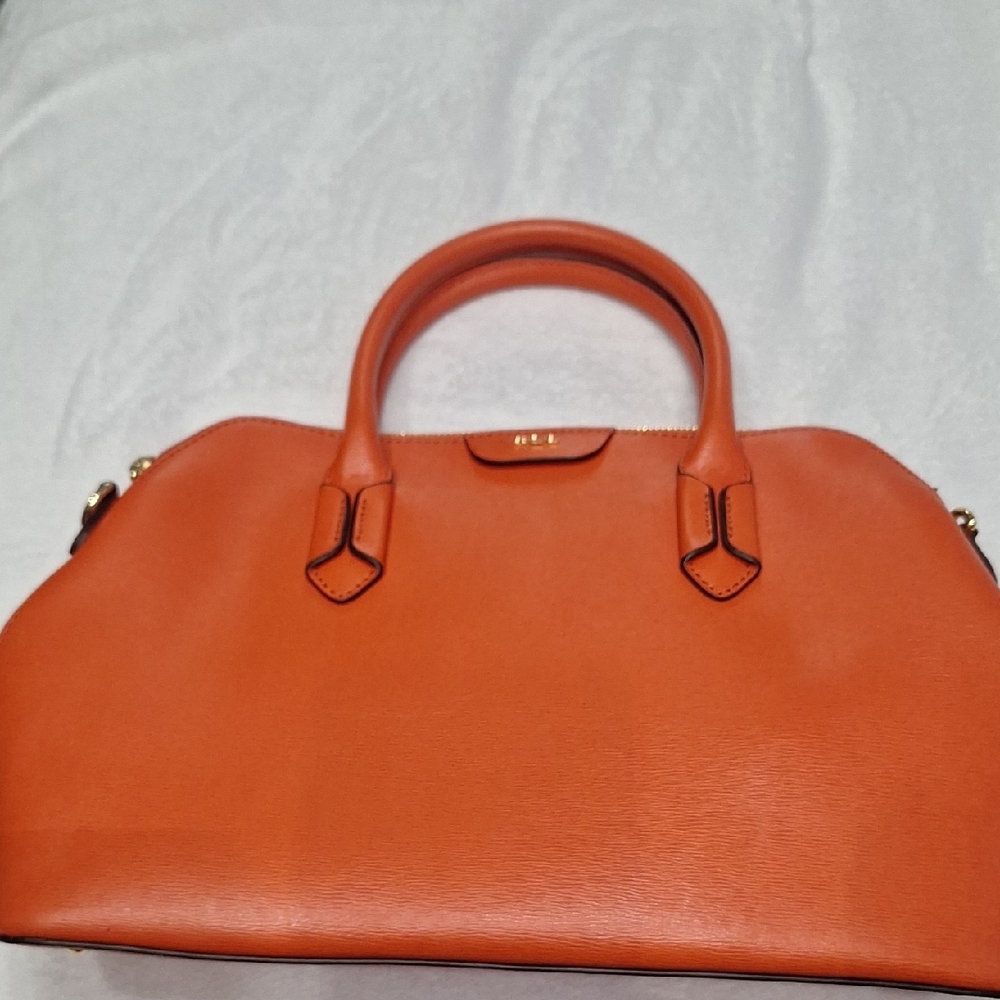 Ralph Lauren Double RL Orange Satchel